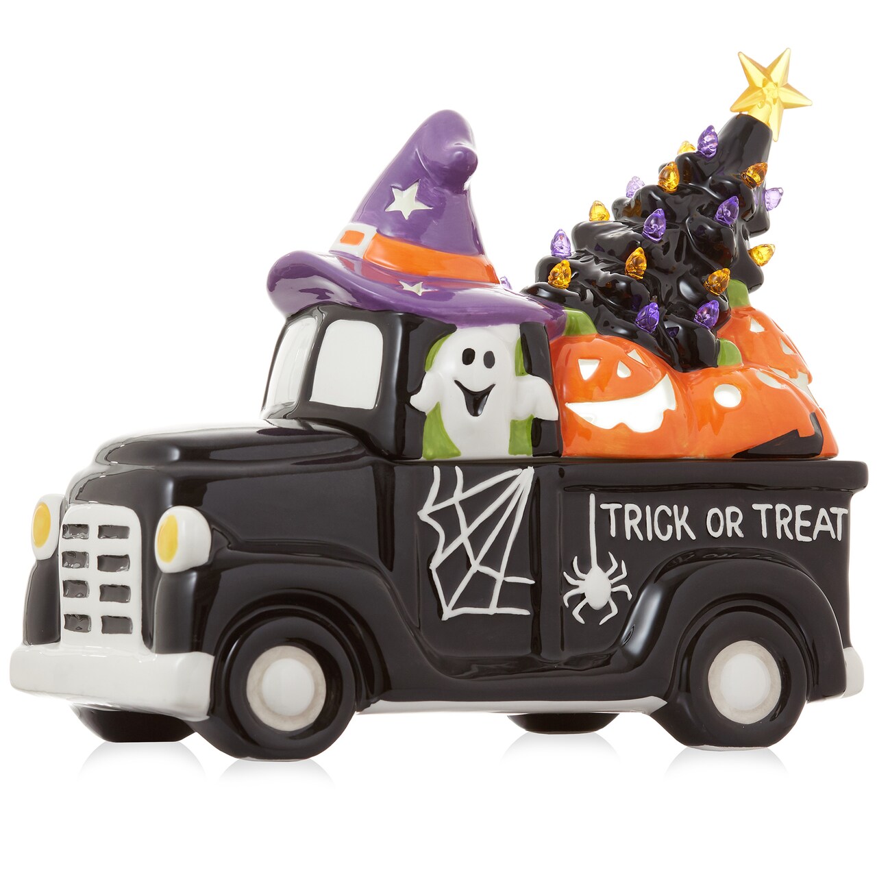 Casafield Ceramic Halloween Hand-Painted Pre-Lit LED Tabletop Home Décor